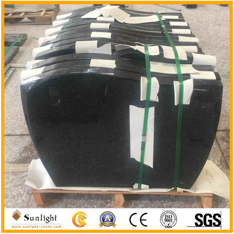 Bahama Blue Africa Black Granite Headstone Antique Heart Carved Tombstone