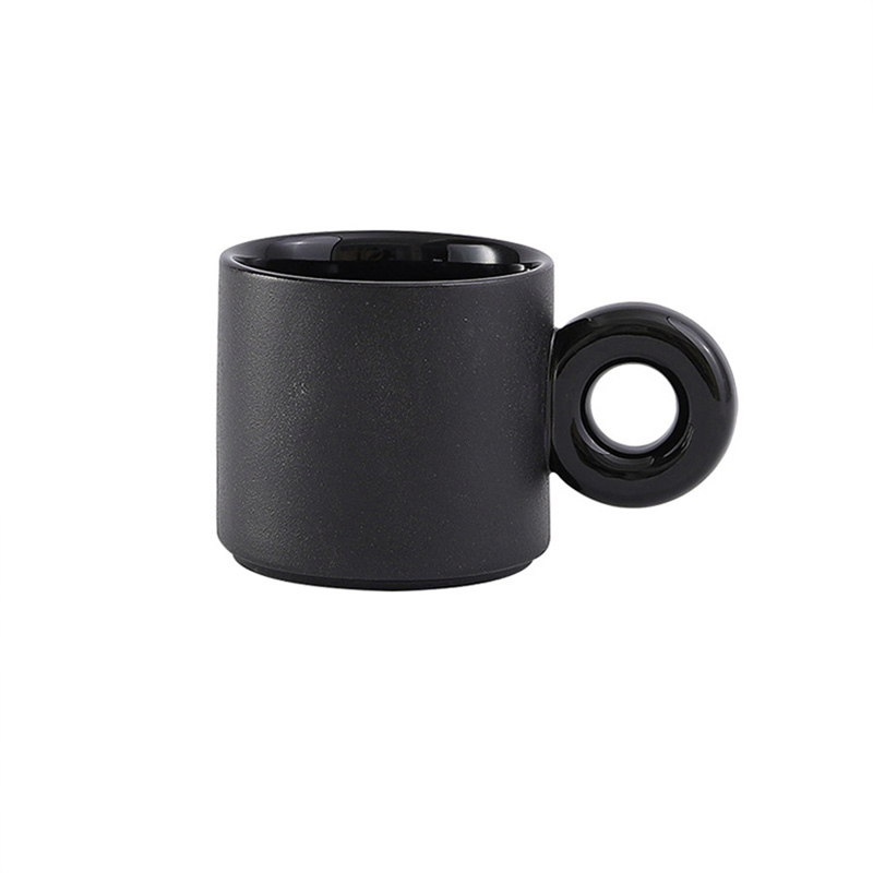Керамическая чашка с блюдцем Nordic Matte Black