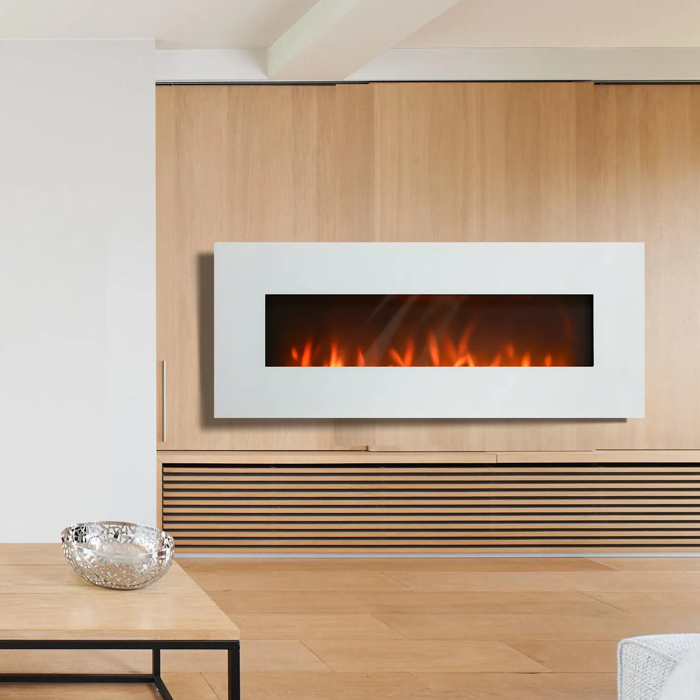 China Wholesale Modern Flame Control Wall Mounted Electric Fireplace