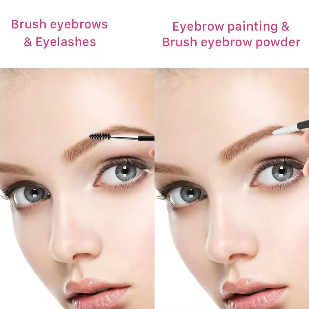 Double Headed Eyebrow Brush Eyelash Curl Spiral Brush Single Angled Eyebrow Eye Makeup Brush Tool