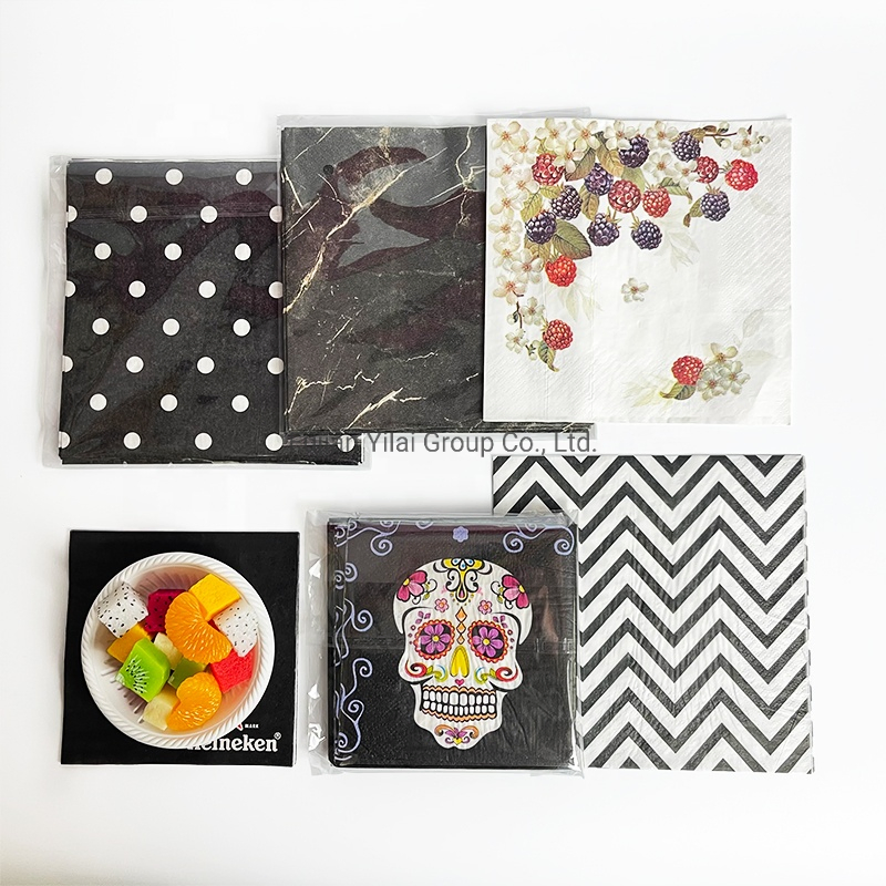 Paper Napkins Dining Cutlery Virgin Wood Pulp Wholesale Custom Disposable Restaurant Bag