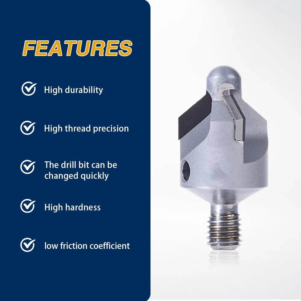 PCD Countersink with Interchangeable Pilot Hand Drilling Thread Shank Form Countersink for T700 Composite Material