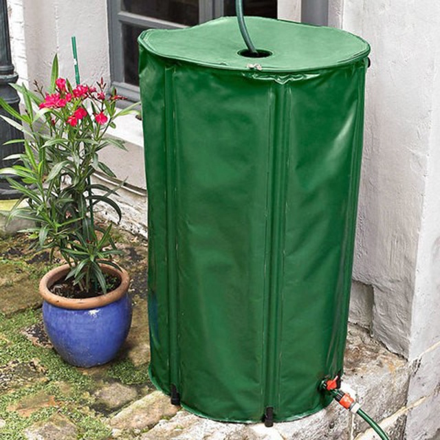 100L Portable Rain Barrel Water Collector Collapsible Tank Water Tank