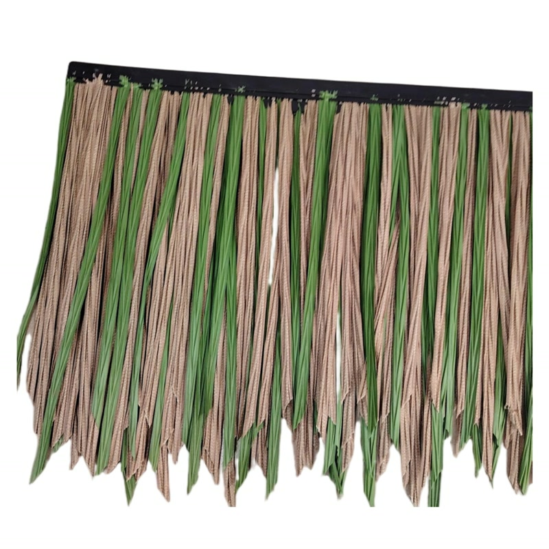 Custom Hawaiian Beach Synthetic Black Long Straw Thatch Bar Roof Leisure PE Thatch for Hotel