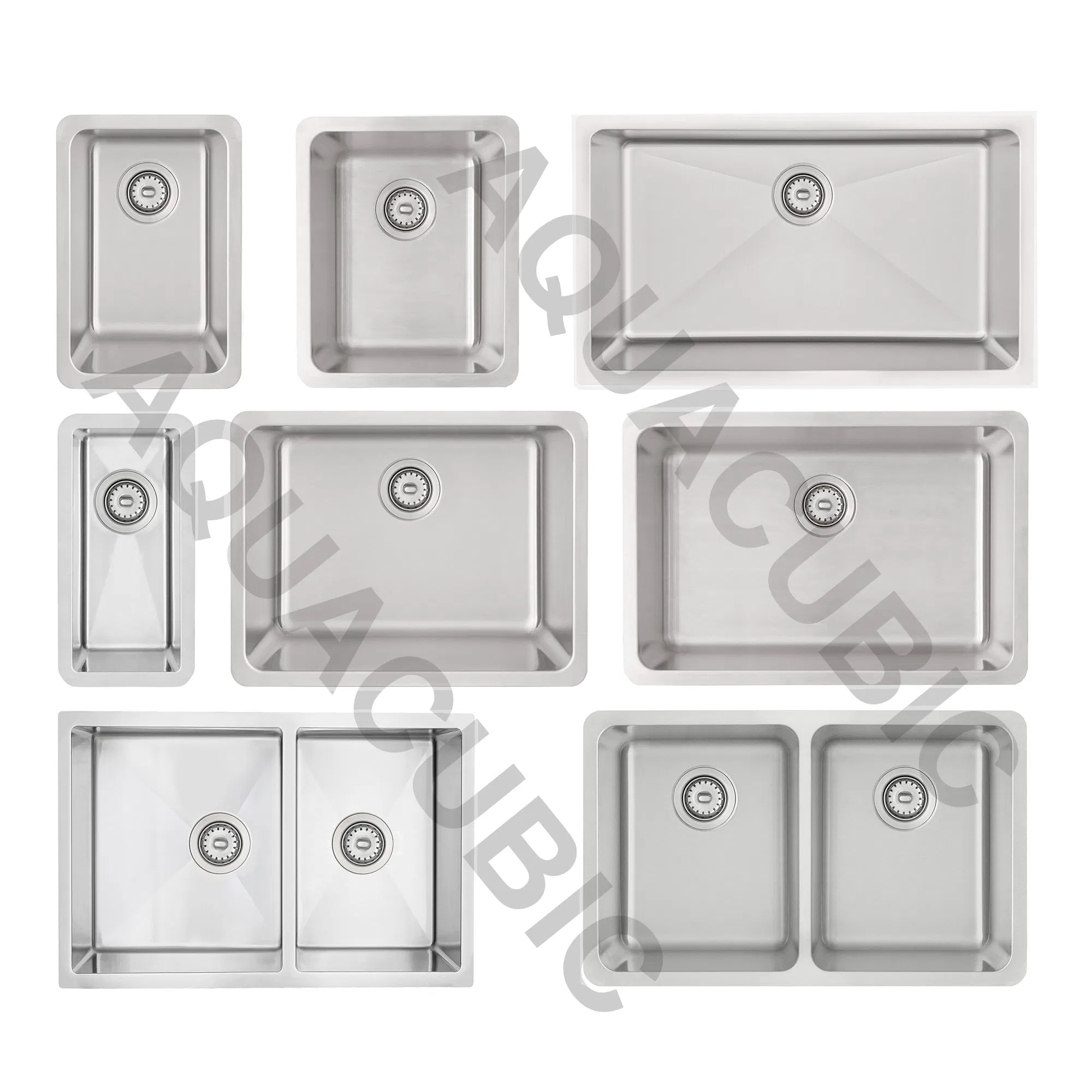 Factory Price Customization High Quality Top Mount Handmade 304 Stainless Steel Undermount Double Bowl Kitchen Sinks