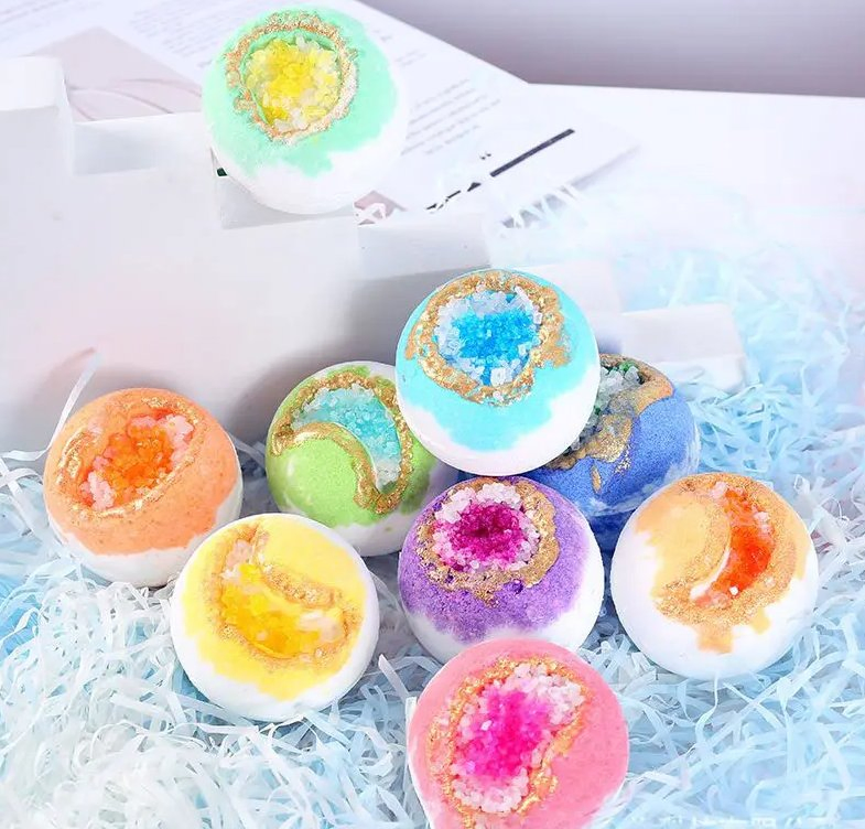 Online Wholesale and Retail Bath Foam Fizzies Luxury Summer Tiny Crystal Bath Bomb Colorant Set New Form Bath Bombs Gift Vegan Foaming Sea Salt Bath Bombs