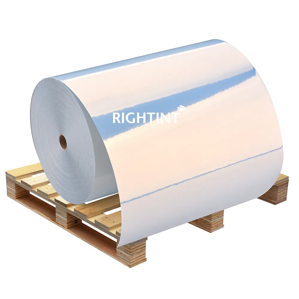 80mic inkjet silver PET waterbased glue sticker with 95g white liner