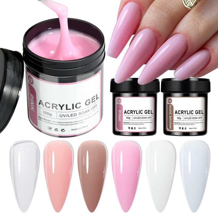 3 in 1 Nude Press on UV Builder Gel Polish Nail Extension Adhesive Diamond Gel 150g Nail Glue