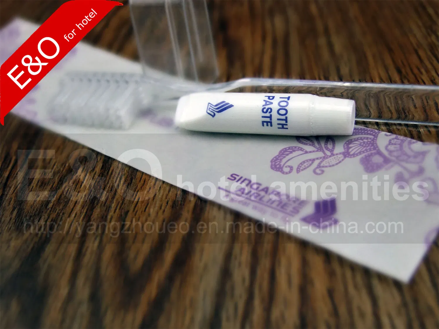 Disposable Cheap Hotel Clear Toothbrush with Toothpaste