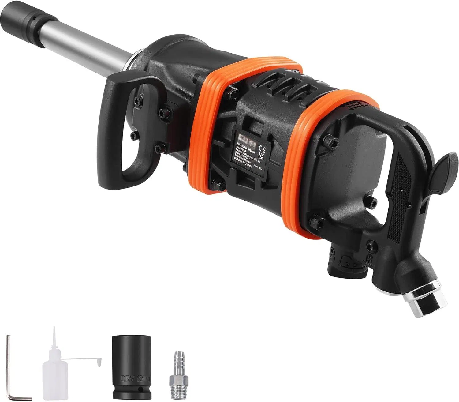 Cisivis 1 Inch Air Impact Wrench, up to 5175 FT-Lbs Beast Reverse Torque Output Pneumatic Impact Gun W/ 8 Inch Extended Anvil