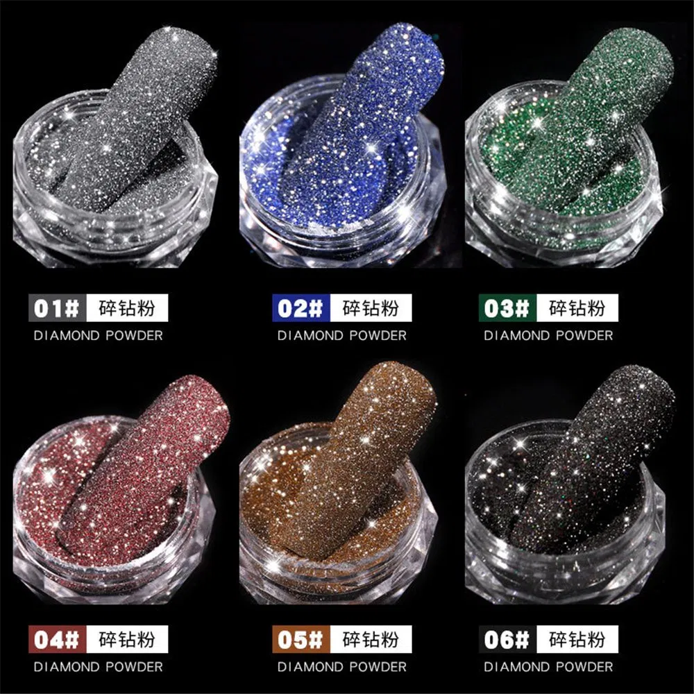 Private label New Designs Colorful Glitter Diamond Nail Acrylic Powder for Nail Beauty Nail Art