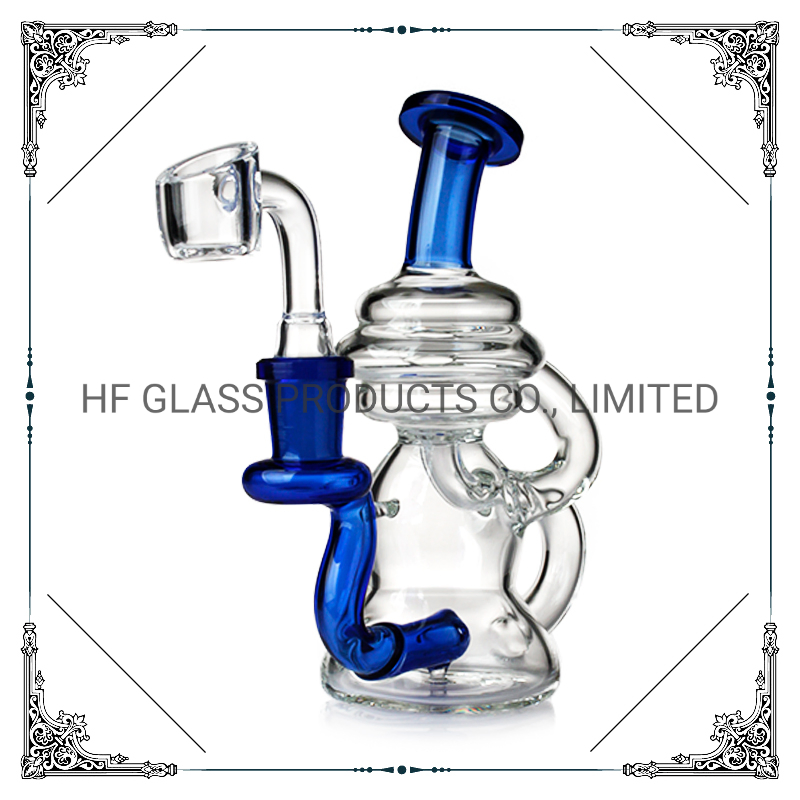 Hot Sale Hookah Shisha Pyrex Borocilicate Wholesale Herb Wax DAB Oil Rig Custom Recycler Bubbler Blown Heady Smoking Glass Water Pipe
