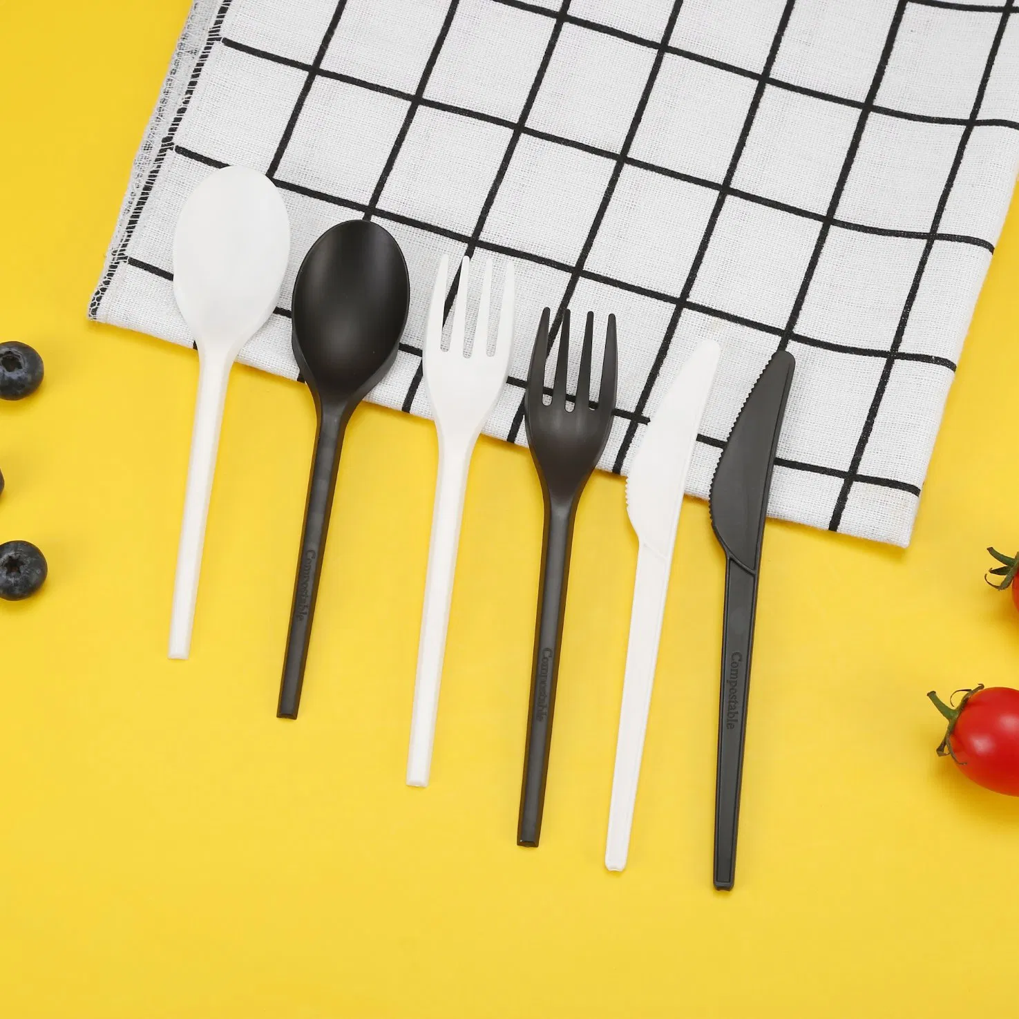 Special Design Widely Used Biodegradable Compostable Wheat Straw PLA Cutlery Set Flatware Set