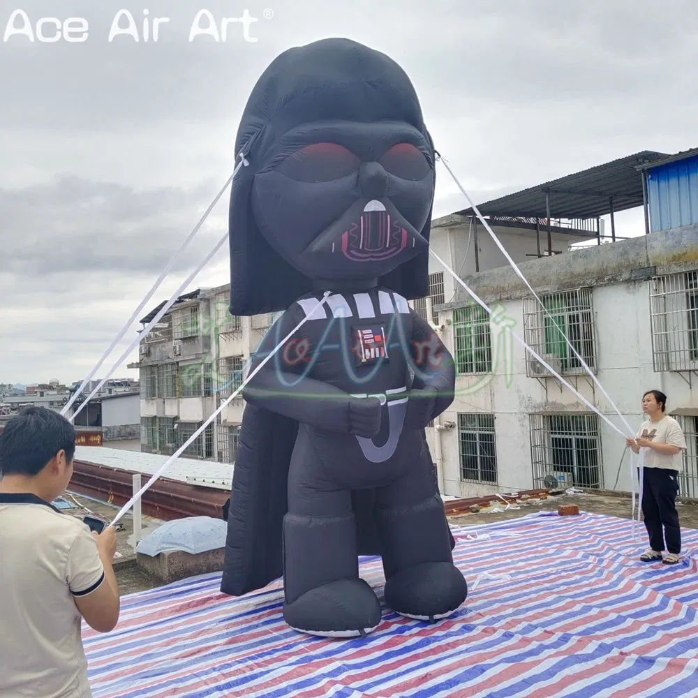 Inflatable Darth Vader Cartoon Black Soldier Character Inflatable Movie Cartoon for Star Wars Film Festival Celebration or Event Decoration