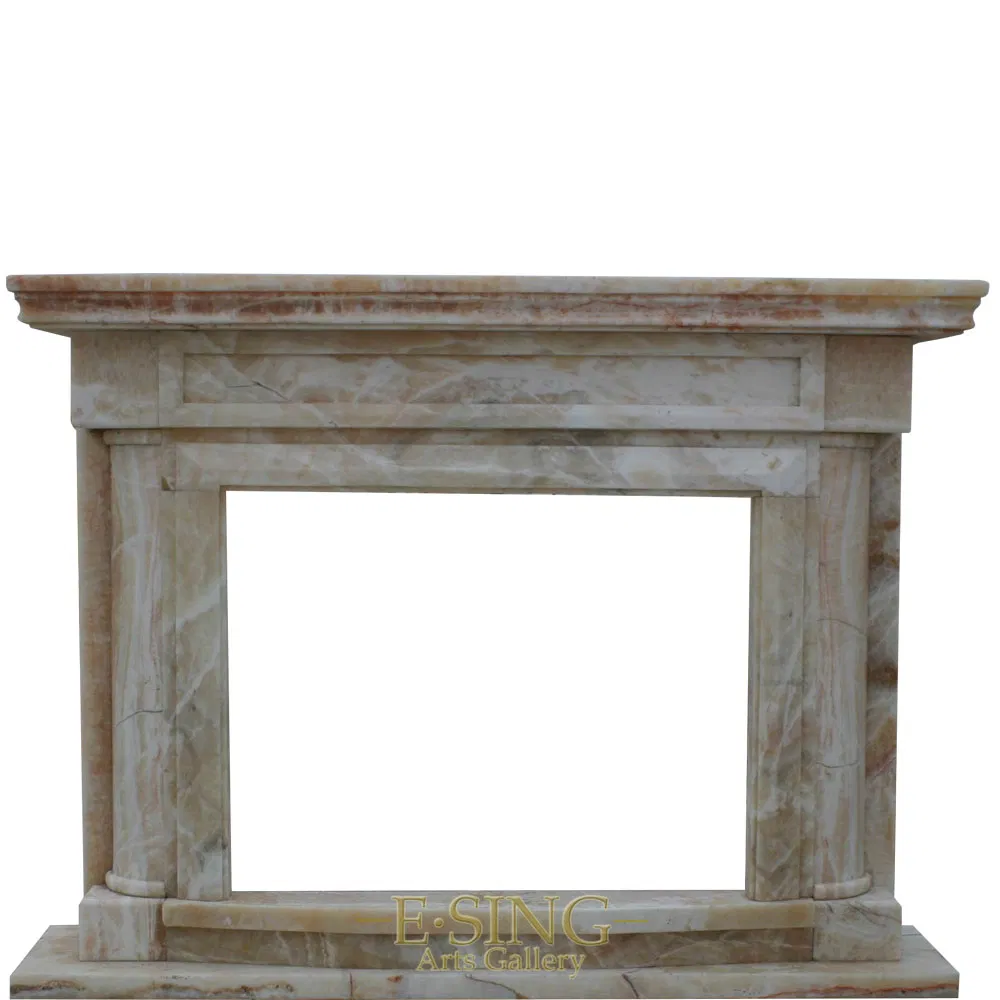 Indoor Usage Large Sculpture French Marble Fireplace Surround