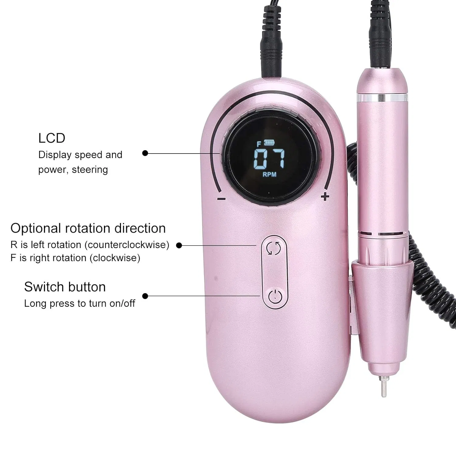 New 30000 Rpm Manicure Pedicure Set Rechargeable Electric Nail Drill Machine Pedicure