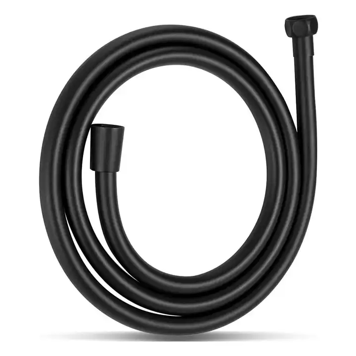 Matte Black PVC Handheld Shower Flex Hoses with Brass Nut for Bathing