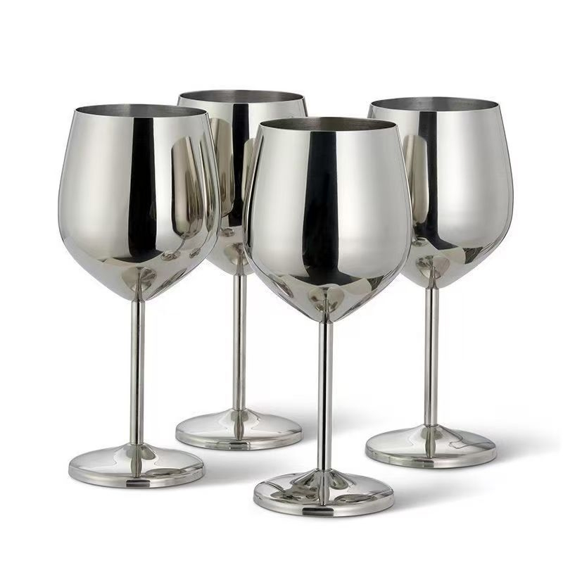 Customized Goblet Plastic Steel Stainless Stemless Red Glasses Glass Wine Glass