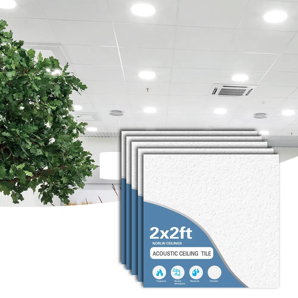 Suspended Acoustic Ceiling Tiles 600X600mm Fiberglass Ceiling Panel