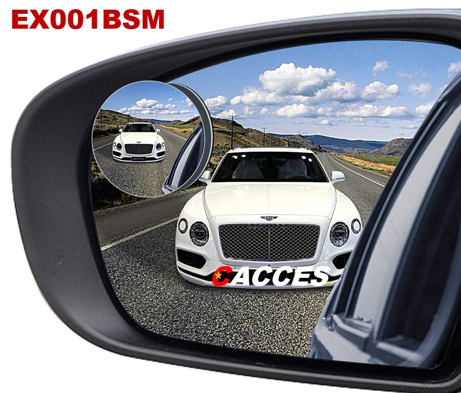 Слепое зеркало круглое HD, выпуклое, безрамочное, с усиленным креплением, 2 шт.