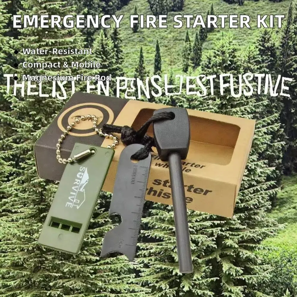 Maitian Fz017 Hot Selling Emergency Magnesium Bamboo Waterproof Firesteel Flint Survival Kit Outdoor Camping Hiking Fire Starter