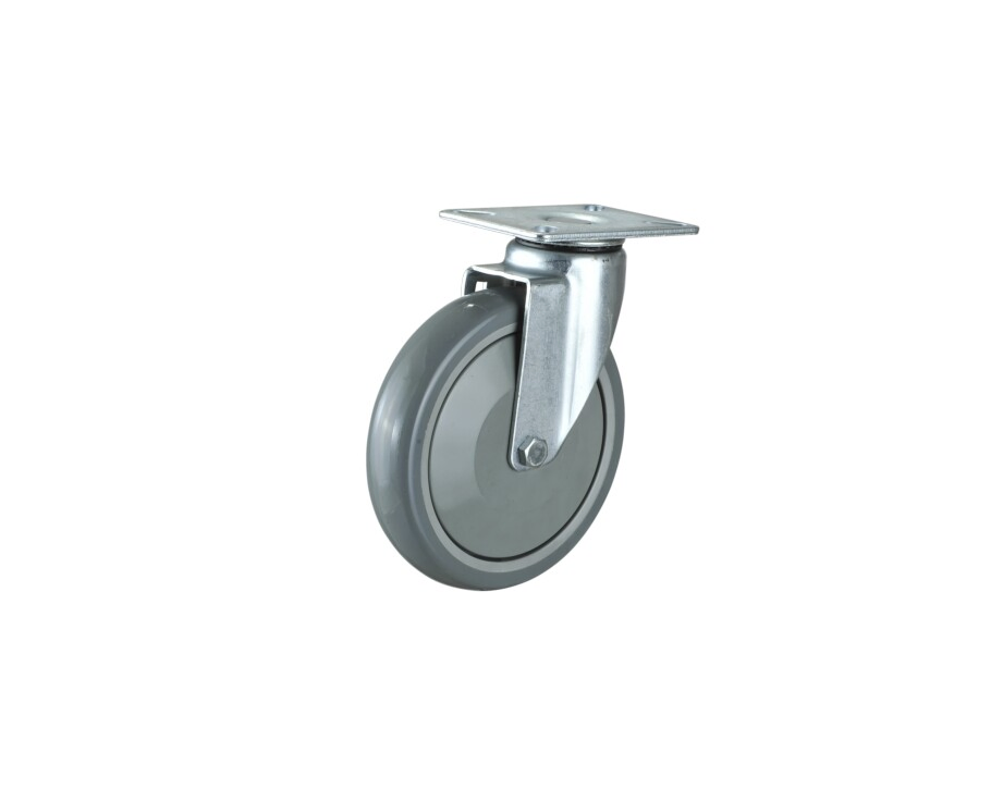 China Castor Factory 125mm Industrial Swivel Top Plate Castor Thermoplastic Rubber Wheel
