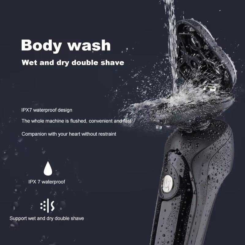 Electric LCD Display Rotary Blade Trimmer Waterproof Wet and Dry Men Shaver