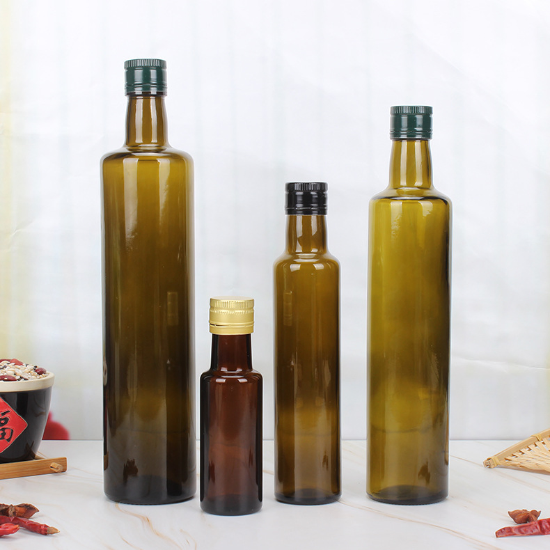 250ml 500ml 750ml 1000ml Square and Round Clear Marasca Glass Bottle Olive Oil Bottle