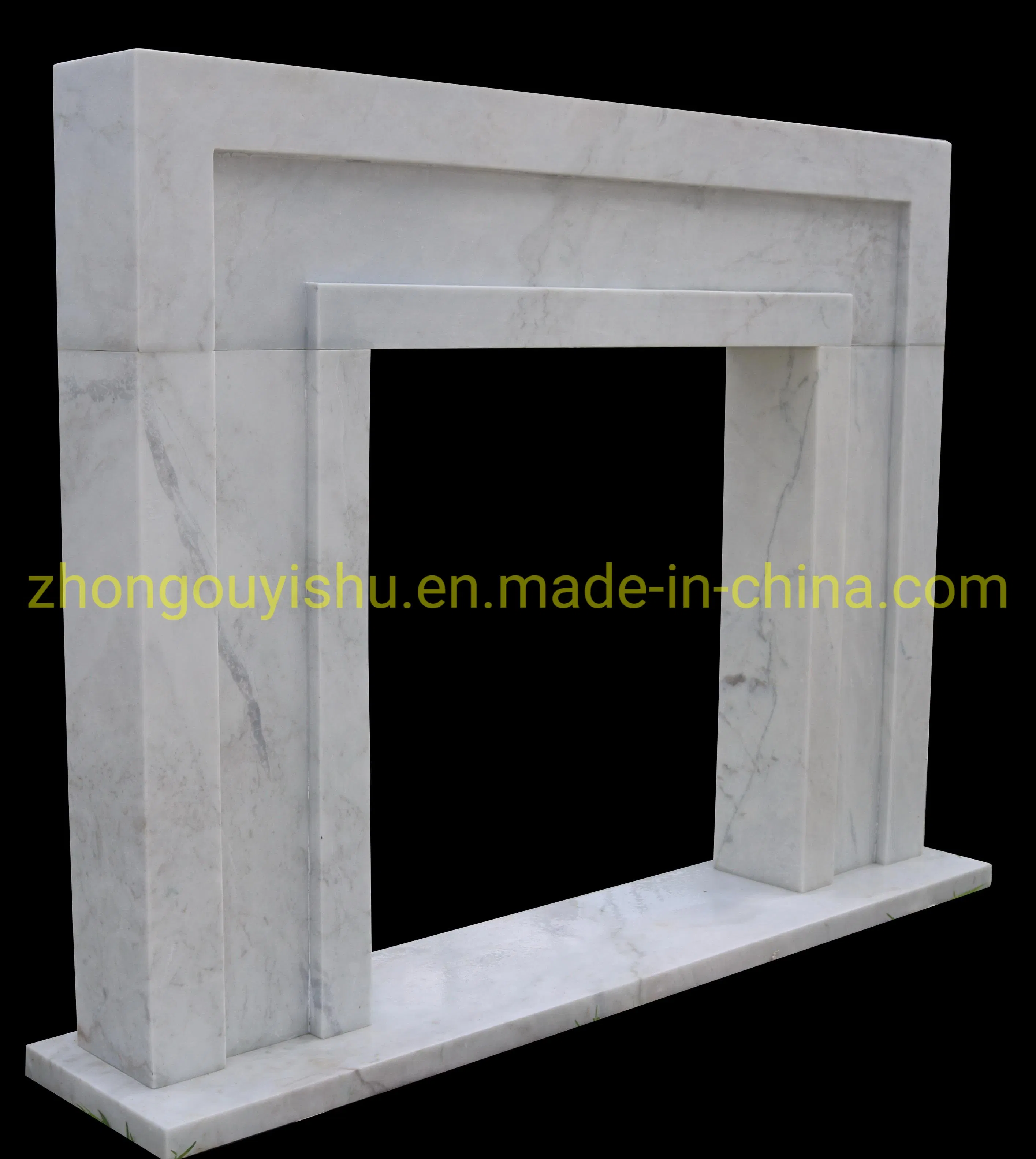 Custom-Made White Marble Mantel and Fireplace for Mondern Home Decoration