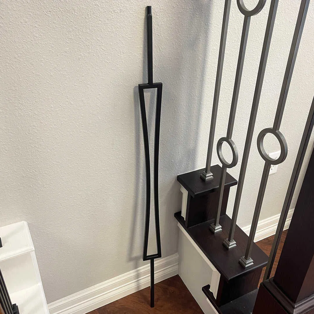 Customized Squatre Durable Stair Balcony Weought Iron Railing Baluster