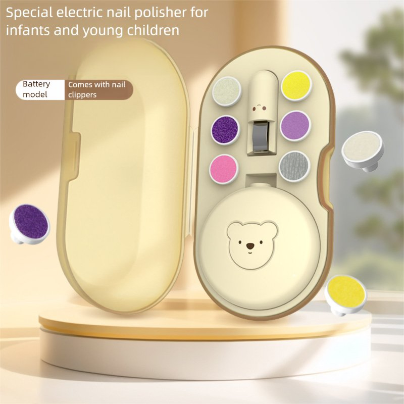 Portable Cartoon Electric Nail Scissors for Baby Nail Beauty Care Set with Storage Case Nail Trimmer