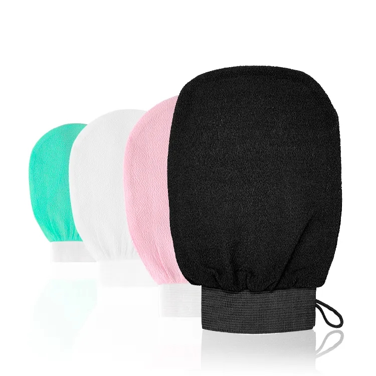 Custom Logo Exfoliating Mitt Body Scrubber Bath Brush Deep Cleaning Bath Gloves for Dead Skin Removal Exfoliating Gloves