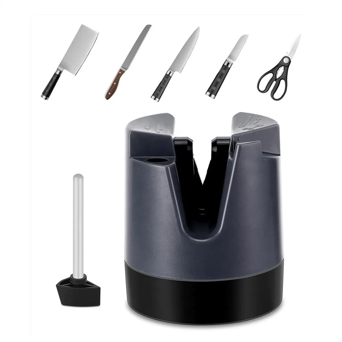 Safe V-Groove Knife Sharpener with Nano Adhesive Base for Home Cooks Beginners Elderly Users Compact Knife Grinder with Nano Sticker Base