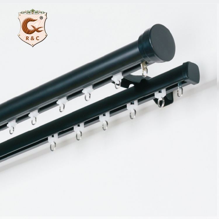 Factory Wholesale Aluminium Wall Mounted Double Curtain Rods and Rails