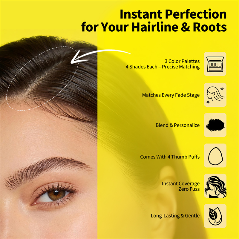 Custom Non-Greasy Hair Magics Concealer Hairline Shadow Powder Portable Volume Hair Powder Root Touch up for Hair Loss Women