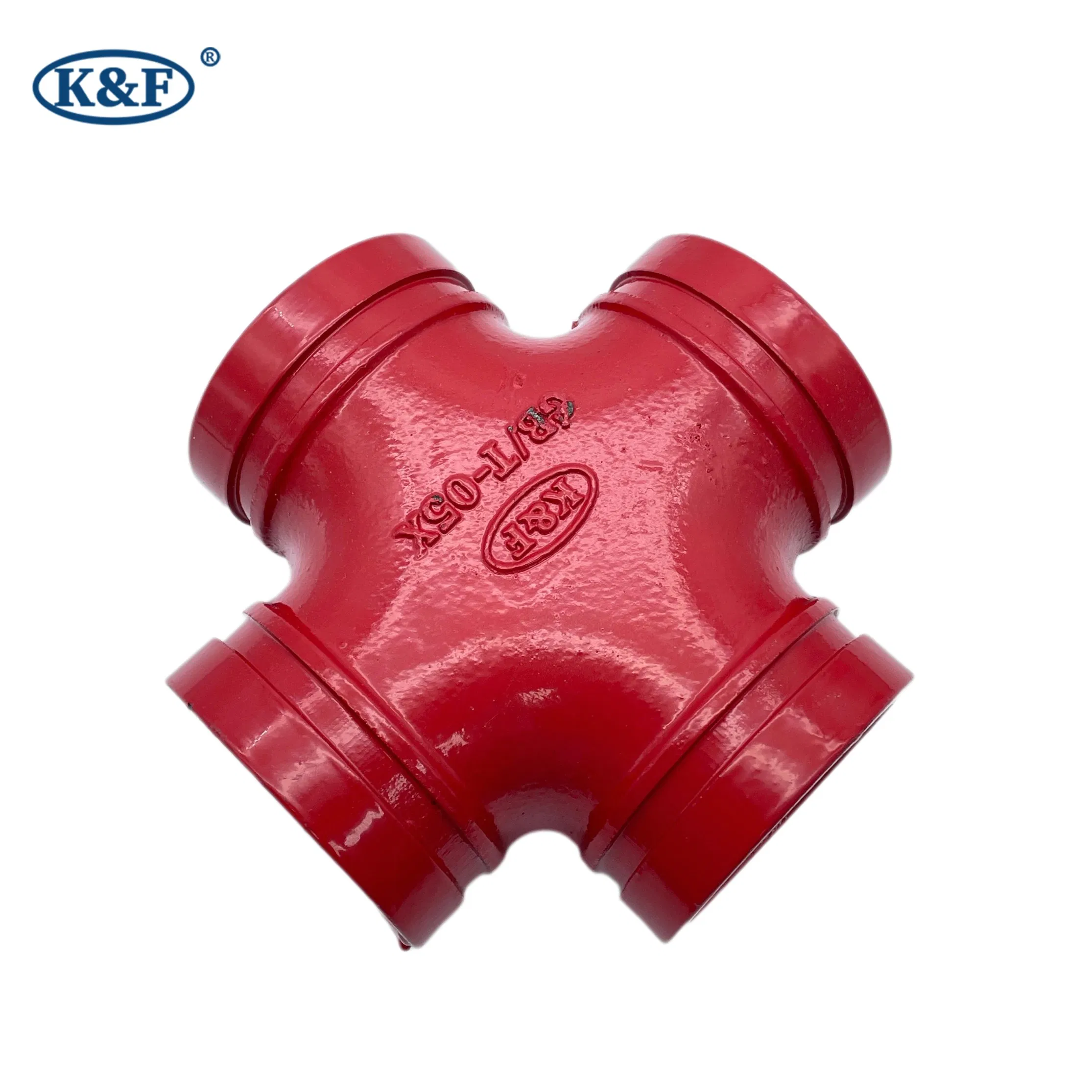Kanaifu Ductile Iron Grooved Round Pipe Fitting Cross for Fire Fighting/Water Supply
