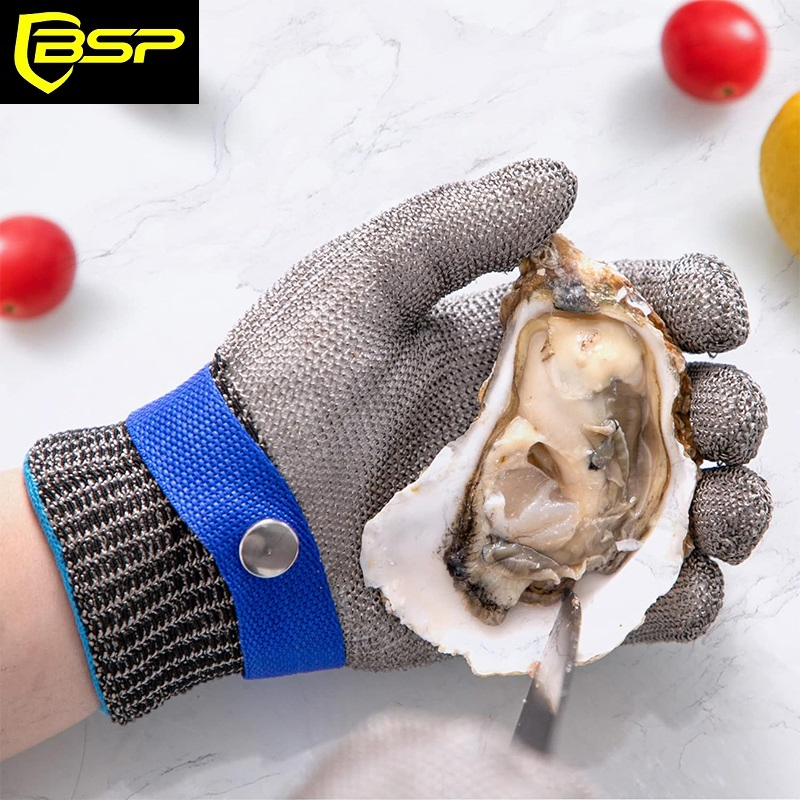 Level A9 Cut Resistant Stainless Steel Wire Kitchen Cleaning Wire Gloves Oyster Stucking Glove
