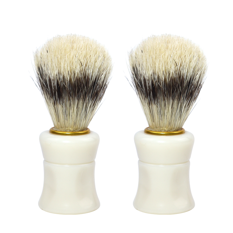 Luxury 100% Pure Badger Ultra Heavy Acrylic Travel Self Foaming Shave Brush Large Fast Lather White Handle Shaving Brush