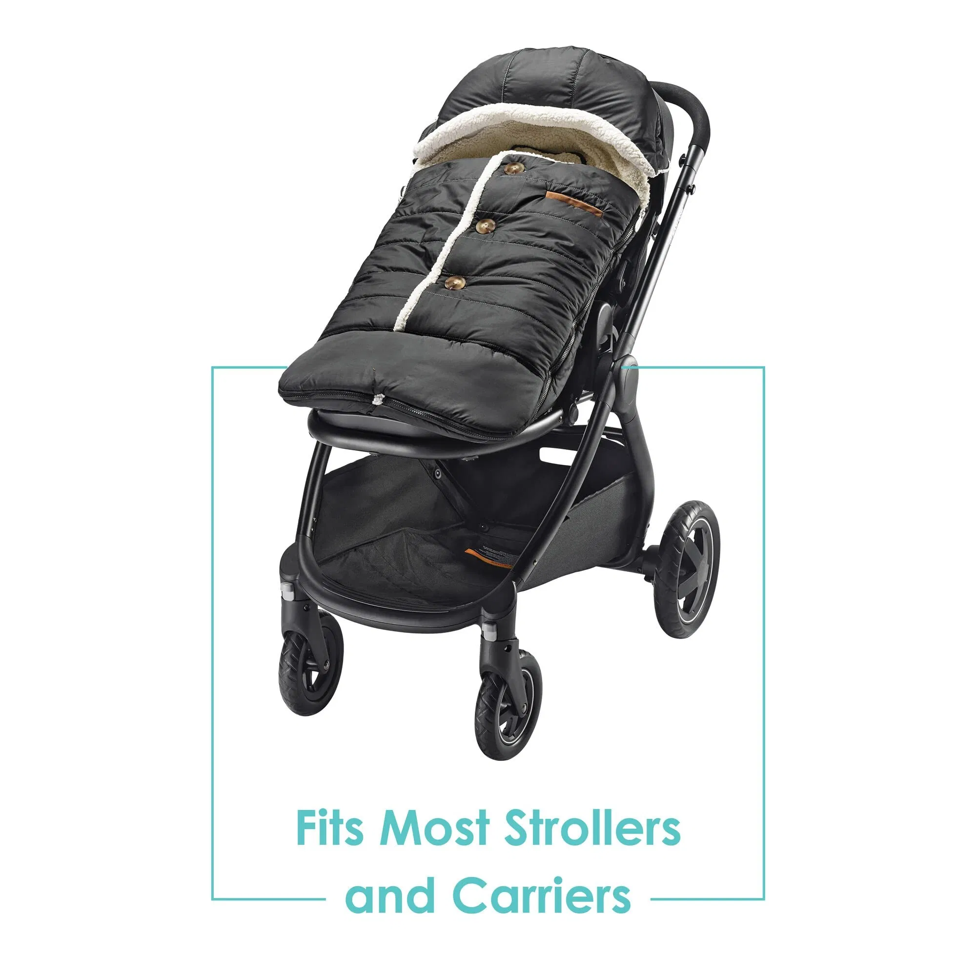 Great Quality Weather Resistant Carrier Cover Winter Baby Essentials Black Bunting Bag