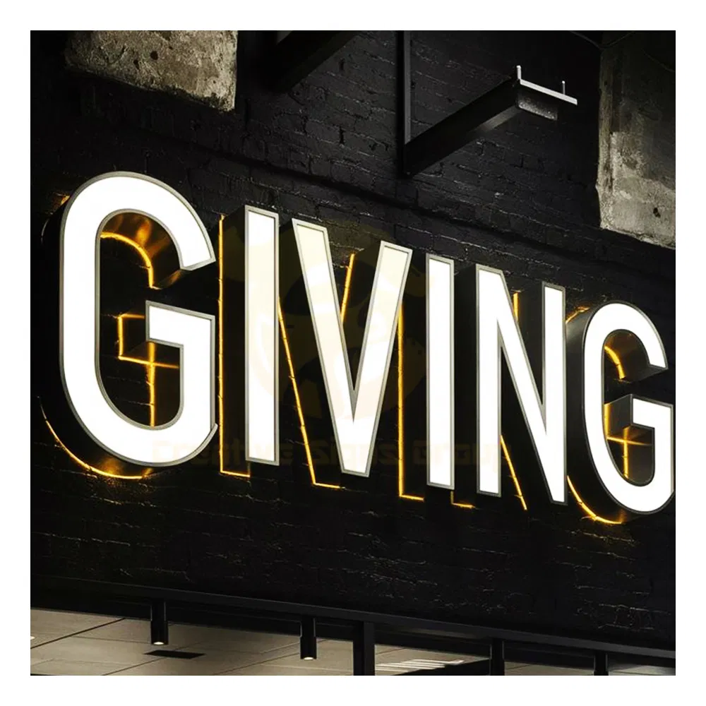 Frontlit + Backlit Stainless Steel Letters Custom LED Channel Letter Sign