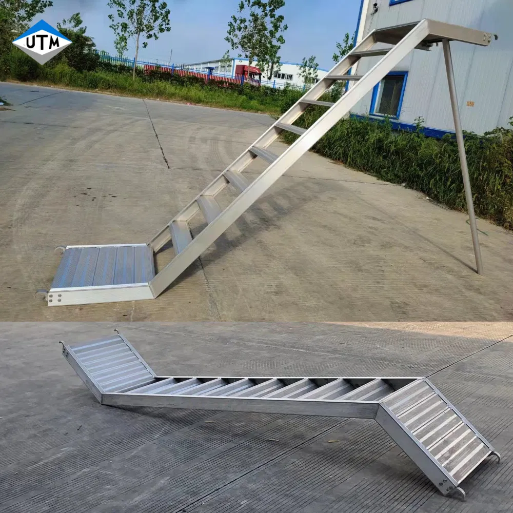 Aluminum Alloy Scaffolding Ladder Adjustable Aluminum Stair Height 2-6m Anti-Corrosion for Outdoor Use