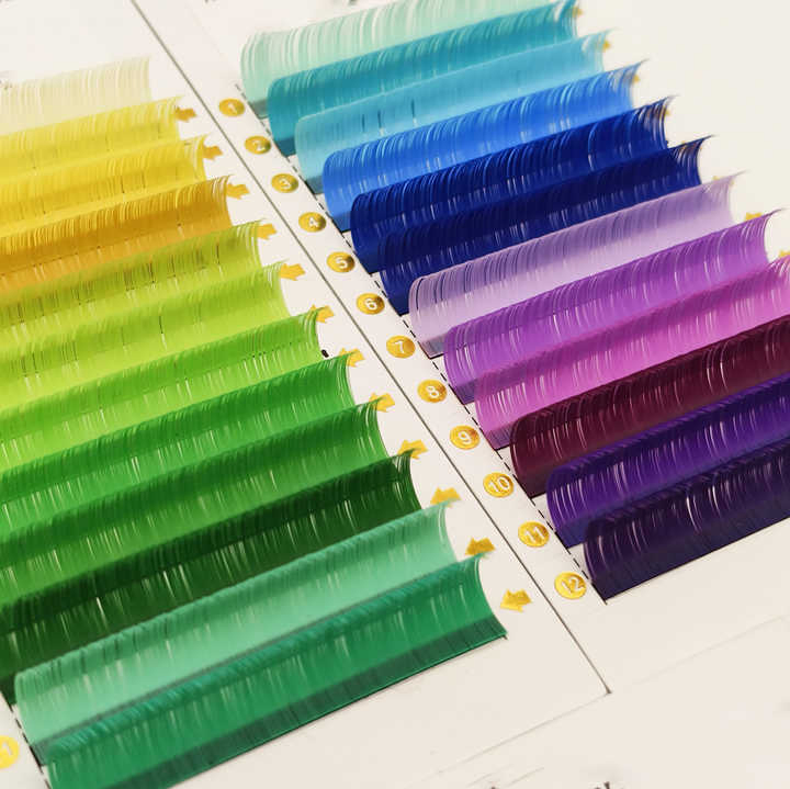 Private Label Colored Las Extension Cashmere Eyelash Extensions Color Lash Extensions Supplies Colorful Lash Trays