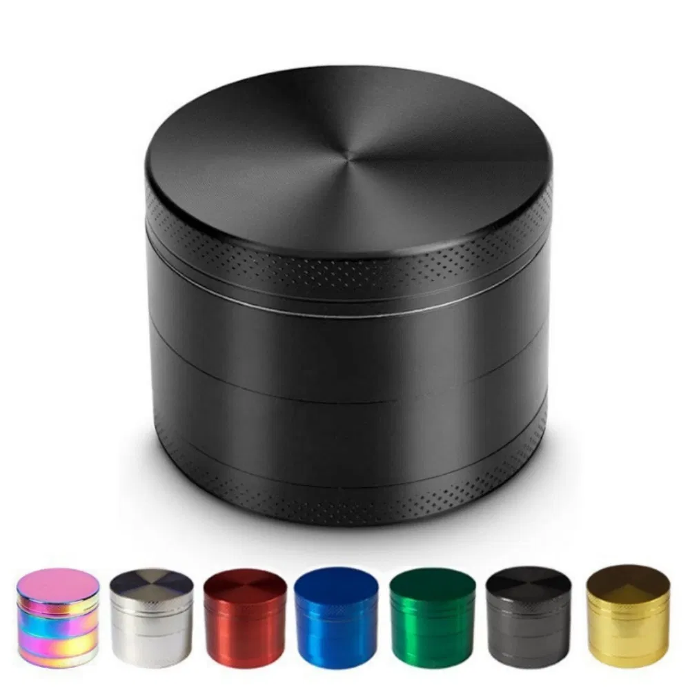 Custom Logo Colorful Zinc Alloy Wooden Smoke Grinder Smoking