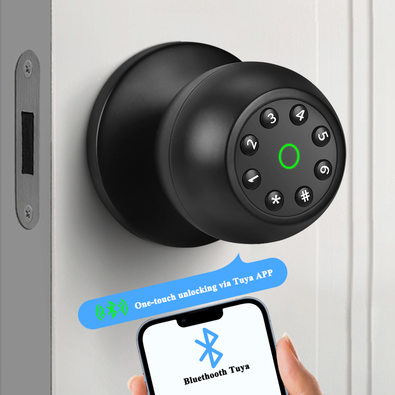 Smart Bluetooth Door Knob with Tuya APP Control for Home