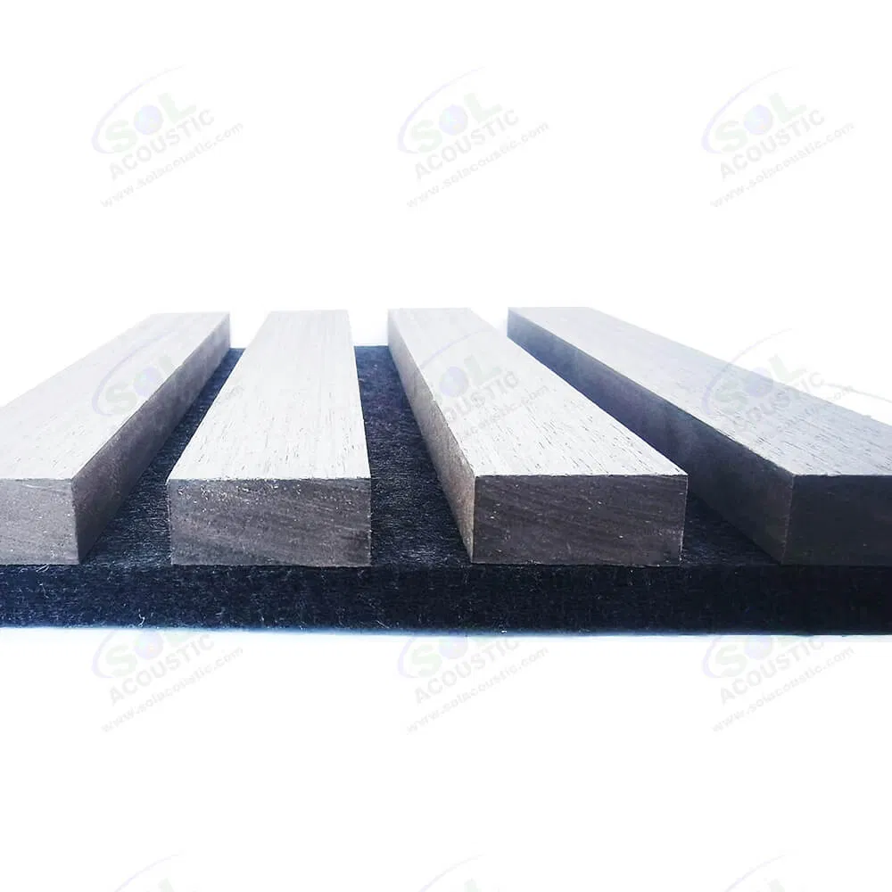 Sol Acoustic Wood Slatted Wall Panels for Interior Decoration Wall and Ceiling