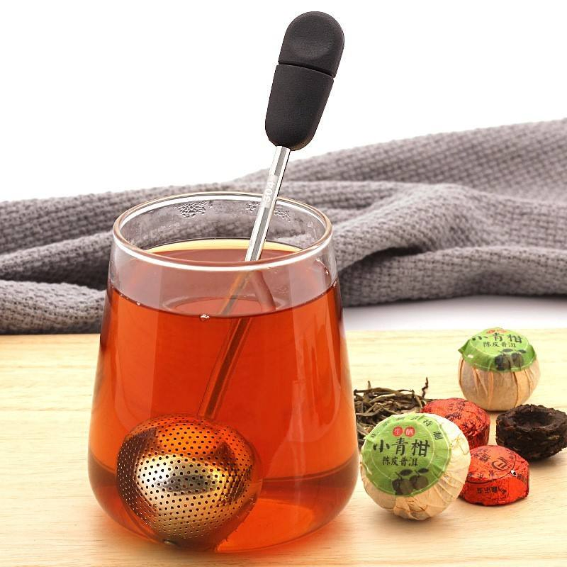 Tea Ball Strainer Stainless Steel Floating Matcha Tools Rubber Holder Strainer