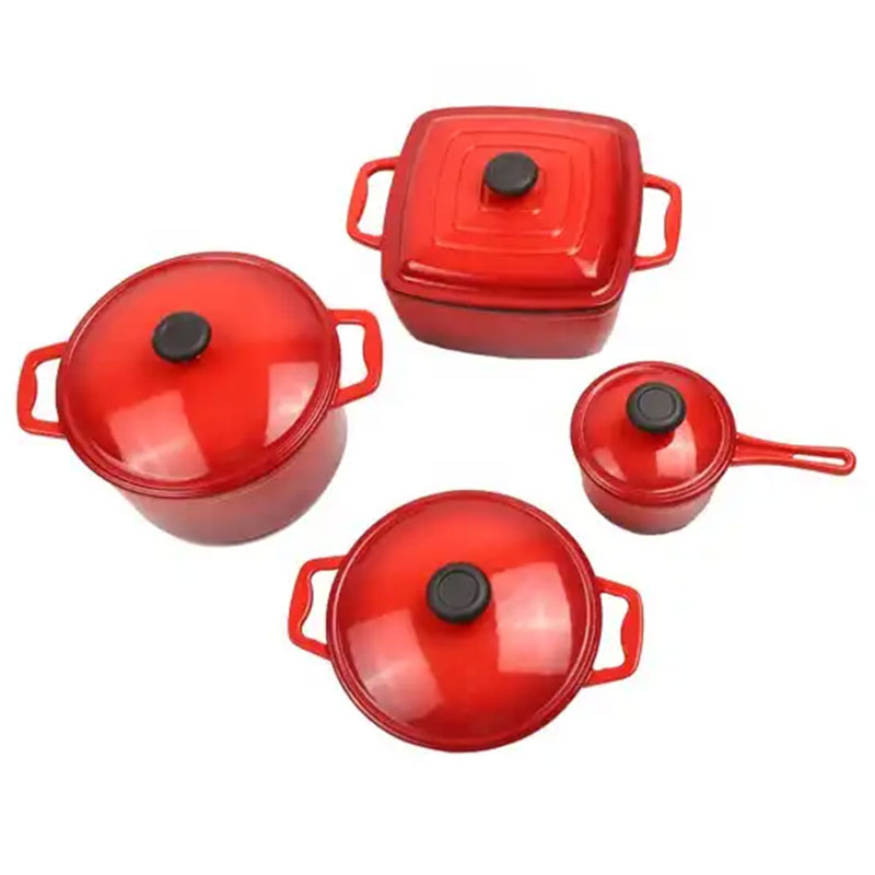 Enamel Coating Cast Iron Non-Stick Fry Pan Small Cast Iron Cookware Skillets Dutch Oven Sets