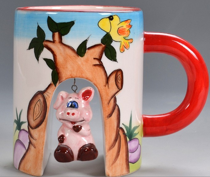 3D Animal Cartoon Shape Ceramic 210-300ml Coffee Mug