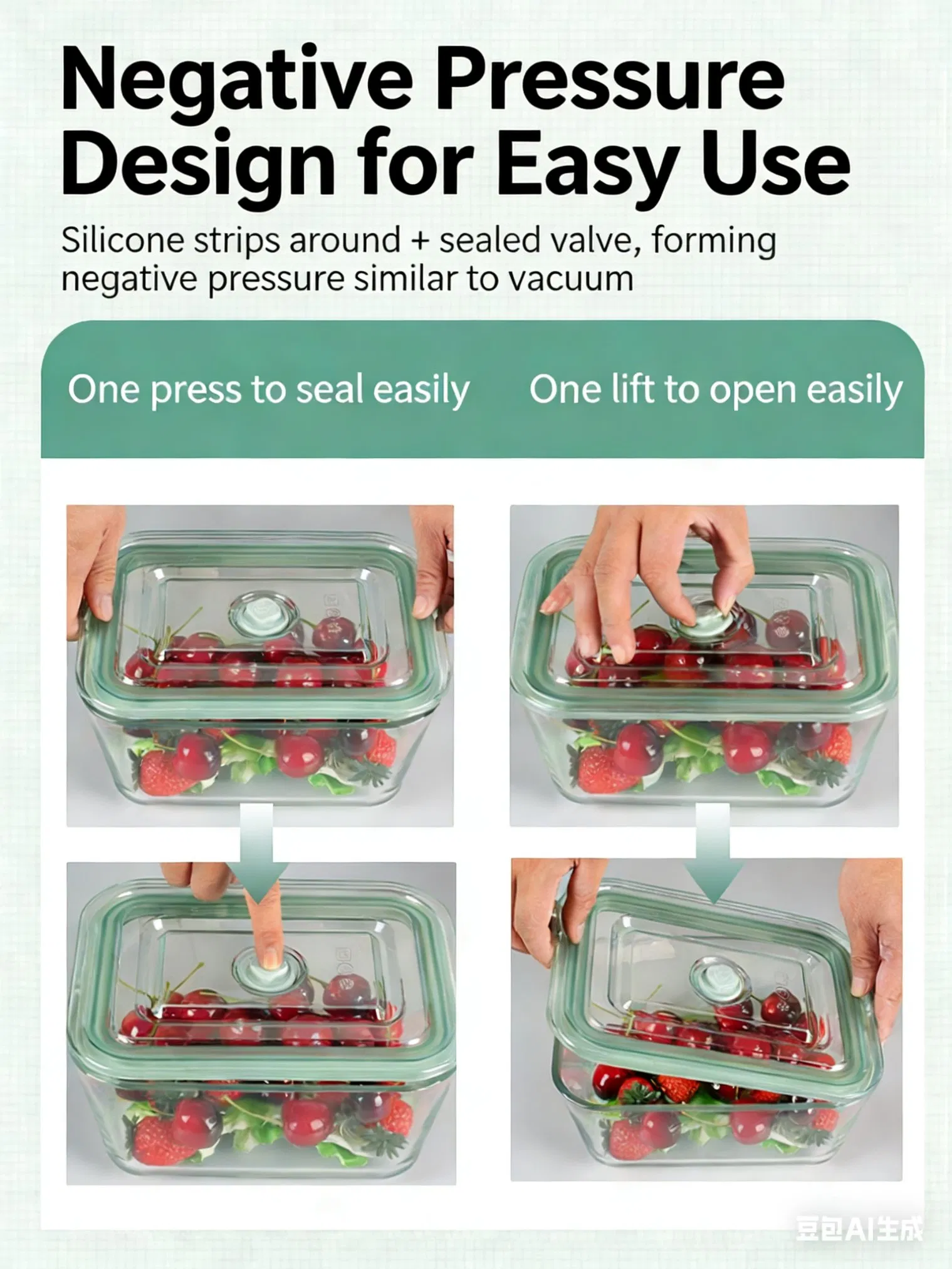 Negative Pressure Food Storage Containerr