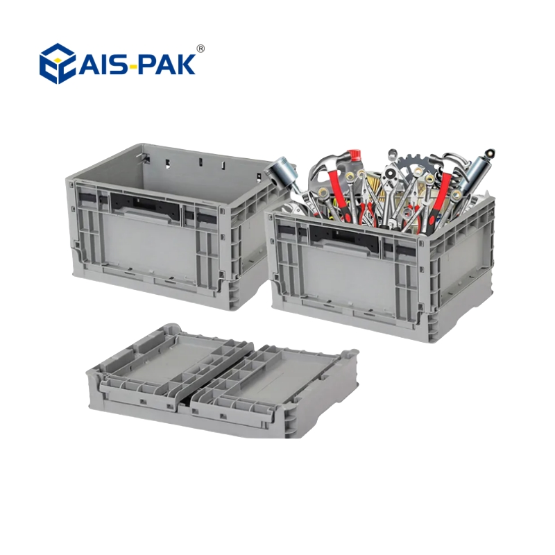 Foldable Plastic Vented Crates Collapsible Storage Turnover Crates for Fruit and Vegetables